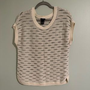 White House Black Market knit top in White and Silver. Perfect condition. Size M